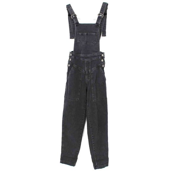 Rebecca Minkoff Black Denim Overalls Jeans Bib Skinny Leg Adjustable Straps XXS - Picture 2 of 8